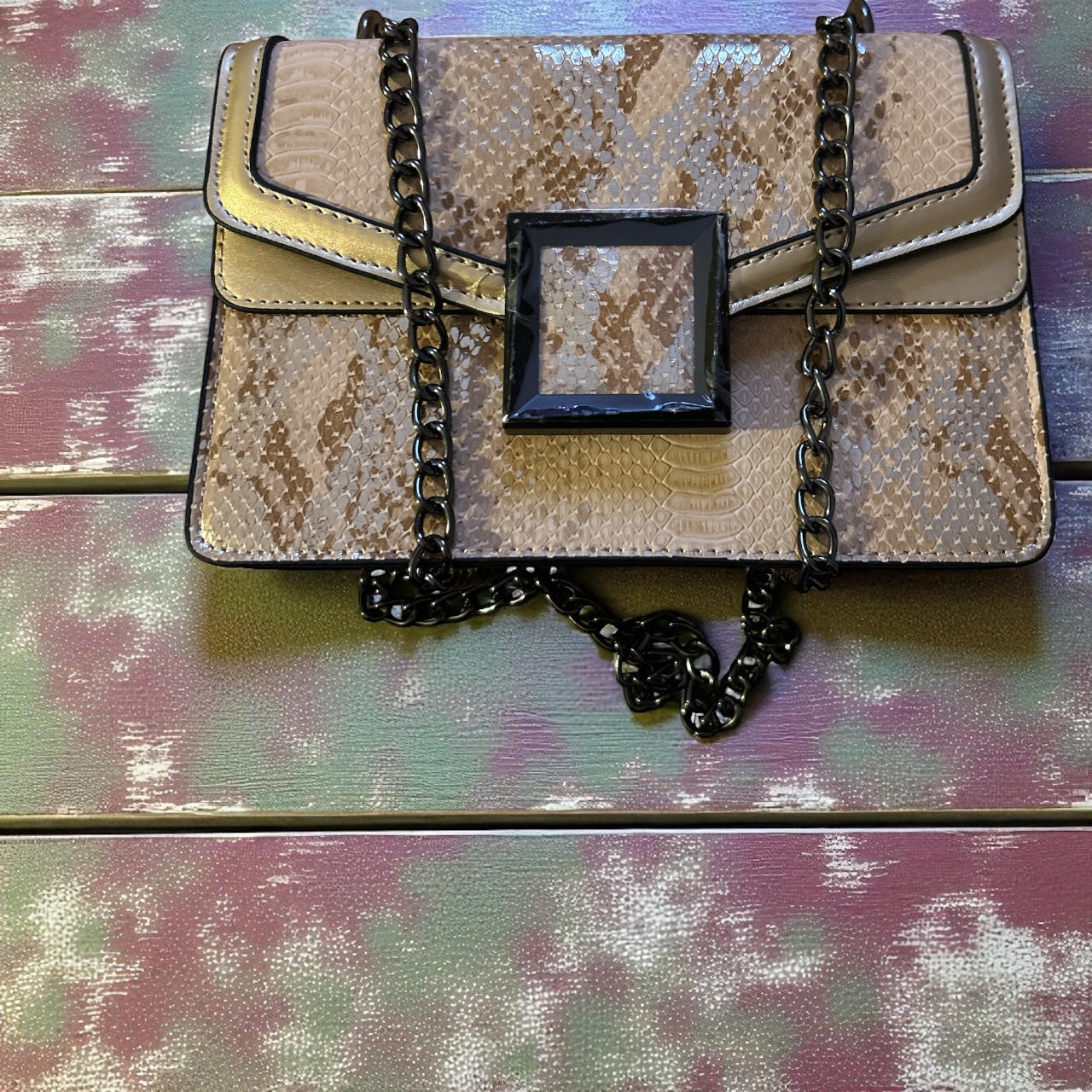 Gold/tan snake purse