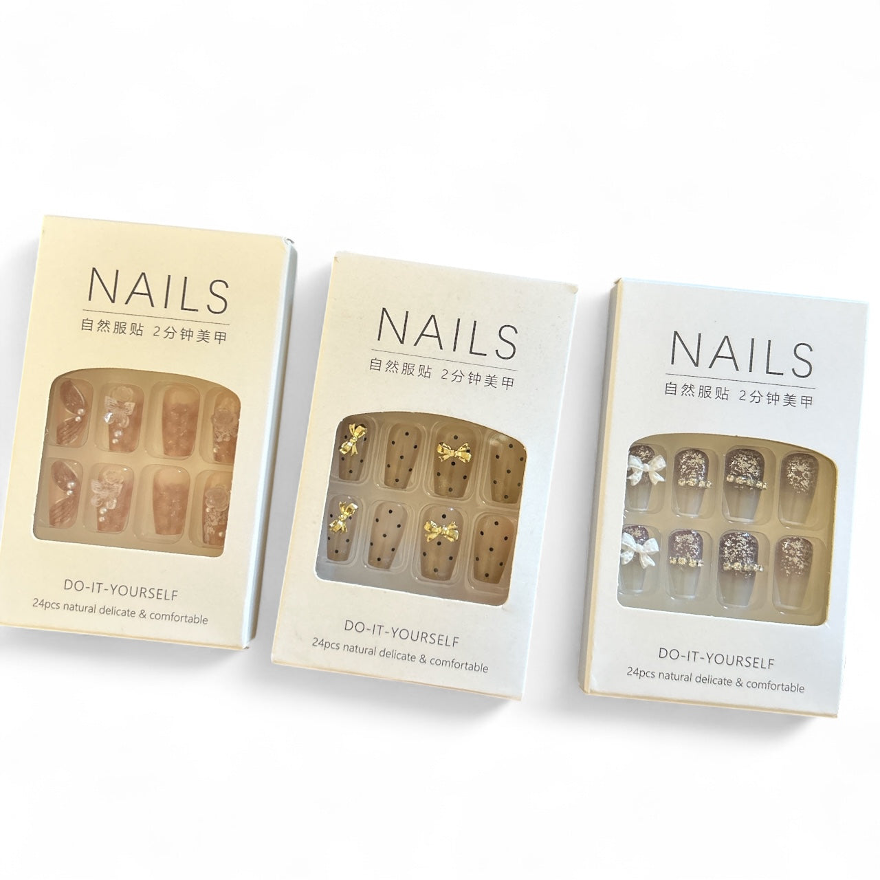 3 sets of 24 pack press on nails