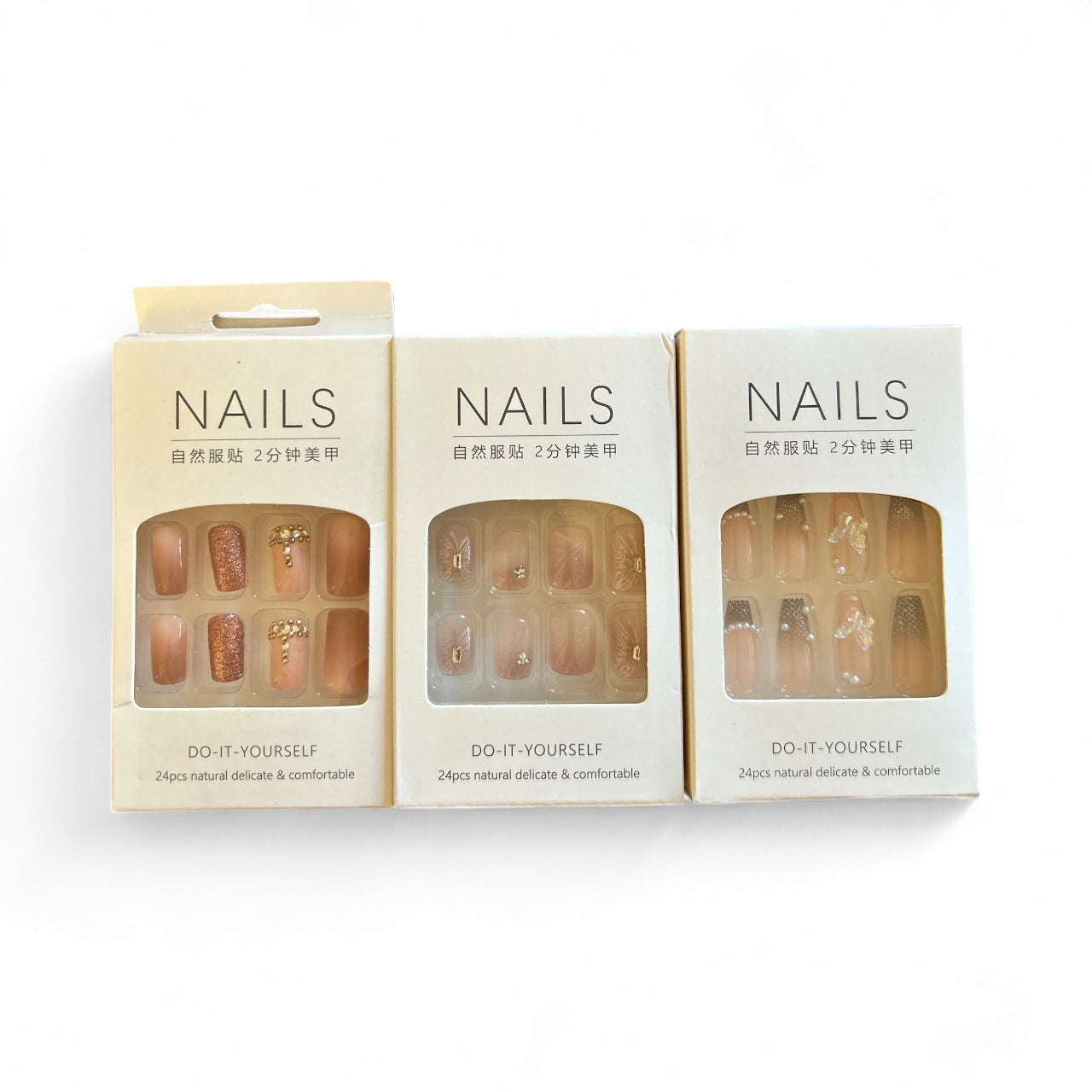 3 sets of 24 pack press on nails