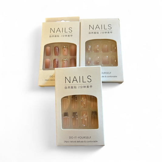 3 sets of 24 pack press on nails