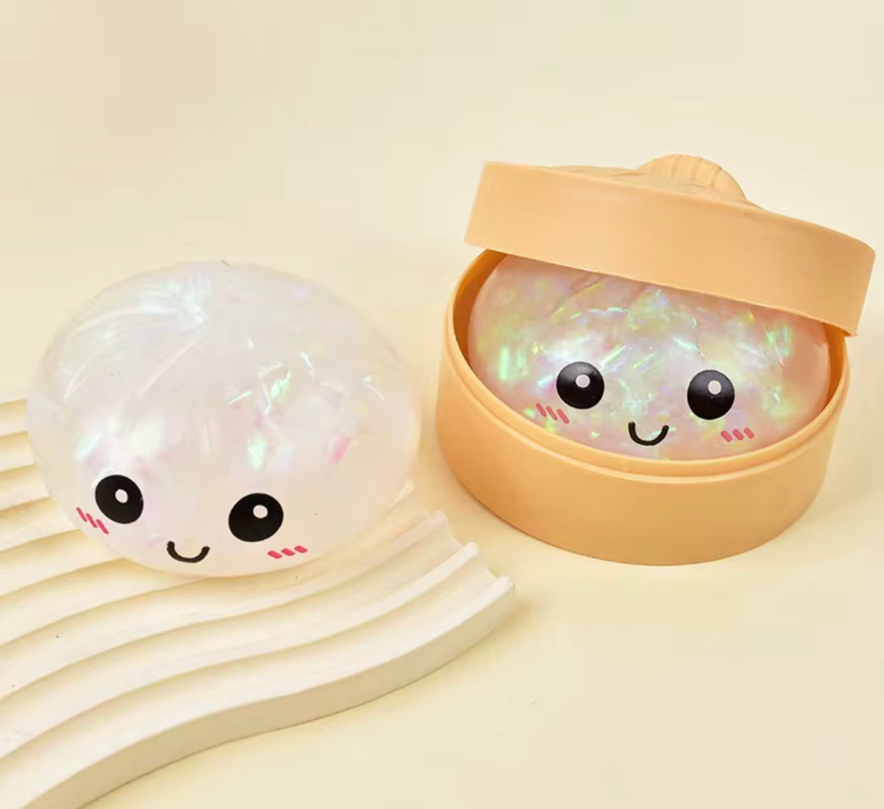 1 Clear Glitter Squishy Dumpling