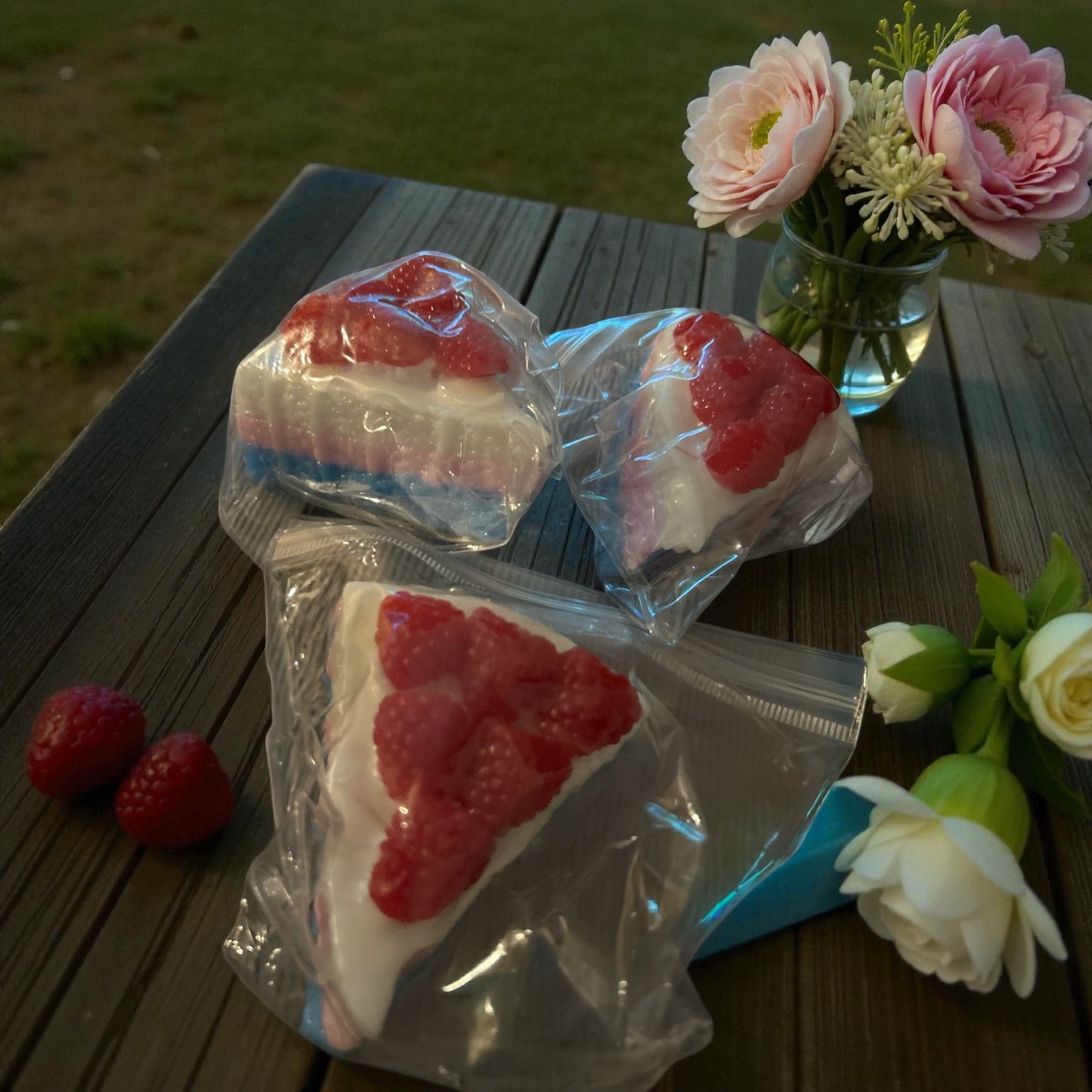 Squishy- taba raspberry cake slice