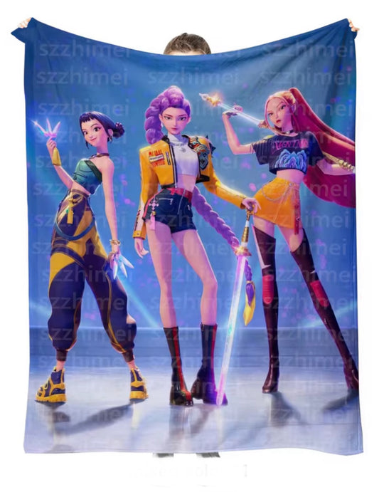 Kpop- Huntrix throw blanket