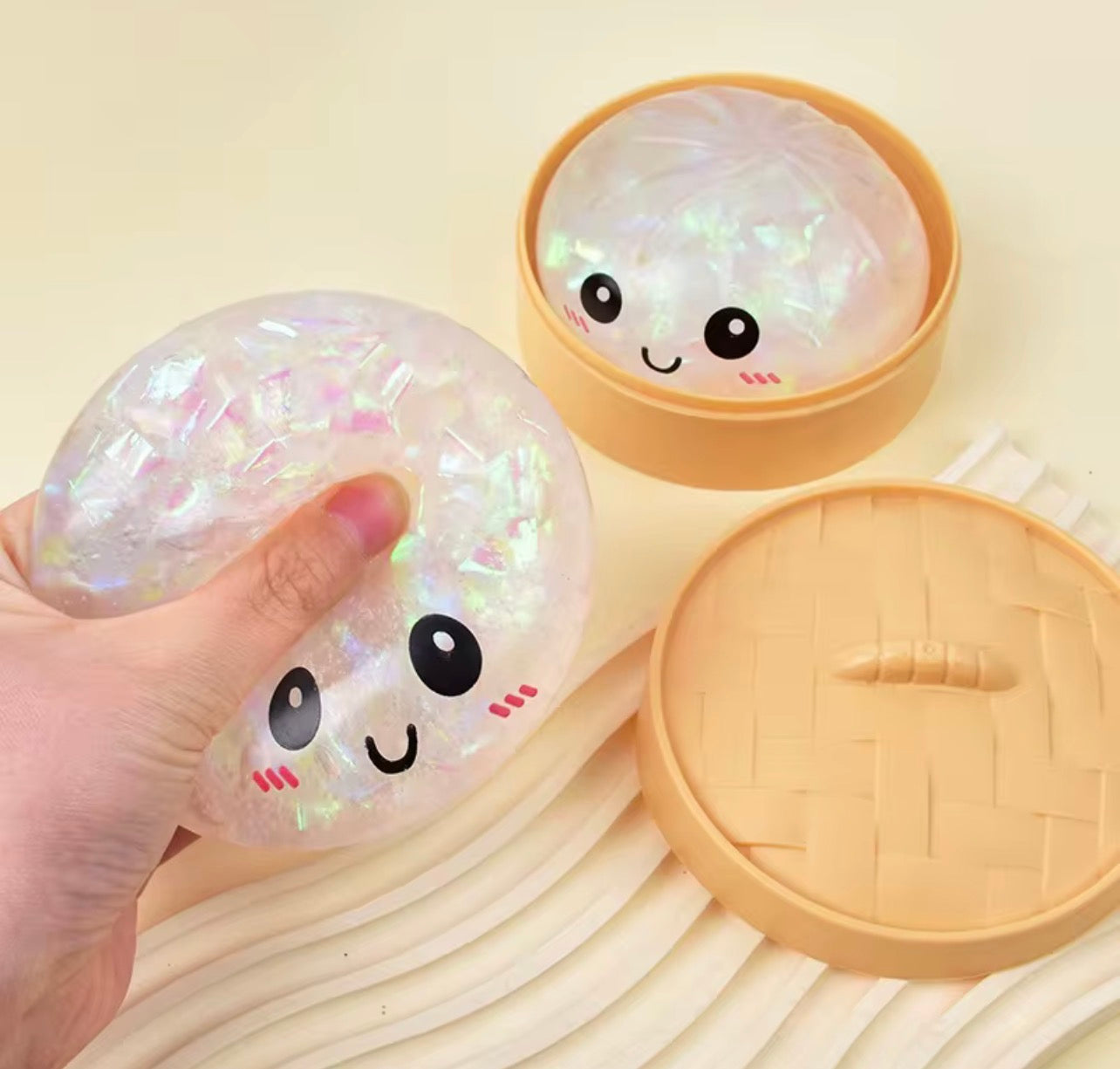 1 Clear Glitter Squishy Dumpling
